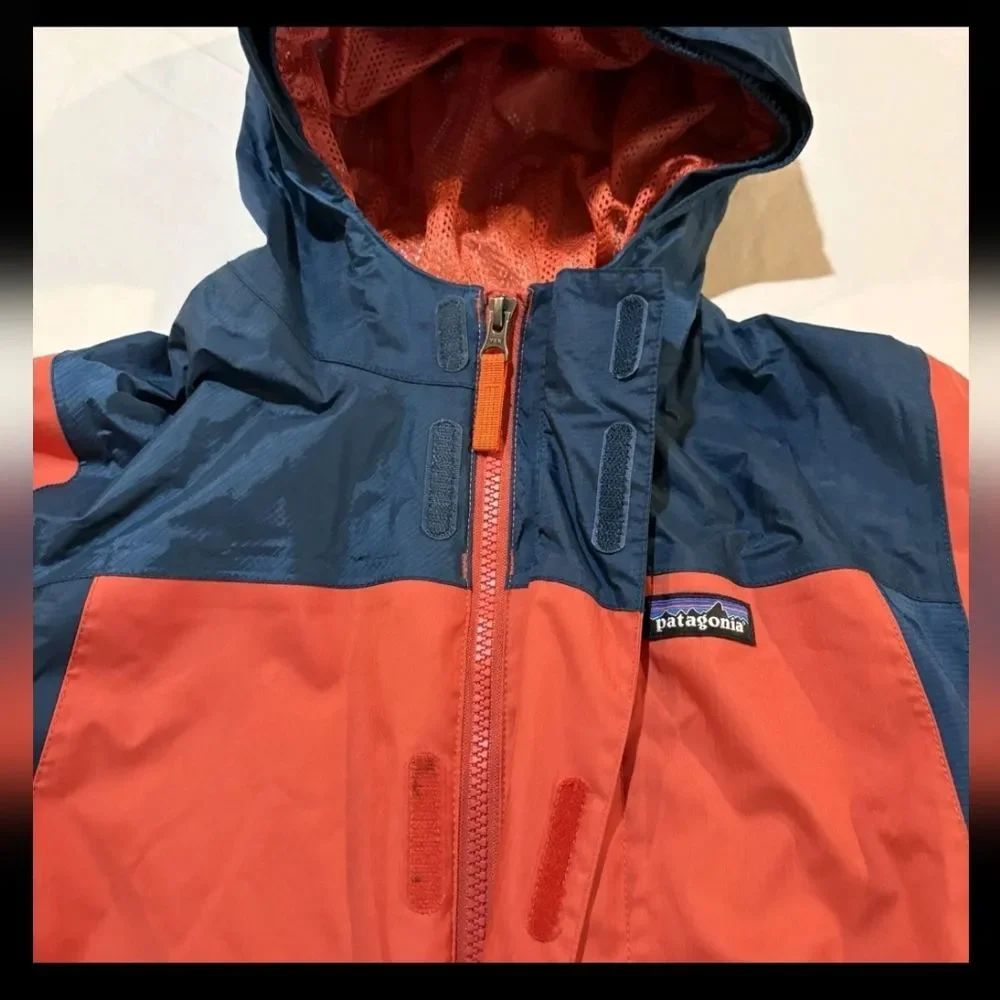 Patagonia 3-in-1 Interchange Ski Winter Snow Jacket Orange Blue Kid Boy Youth 14